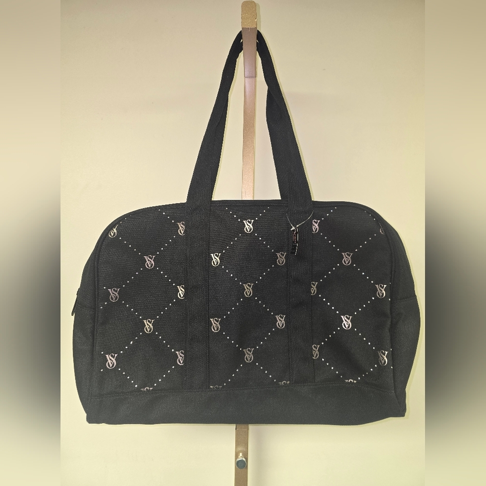 Victorias Secret Black Duffel Travel Bag